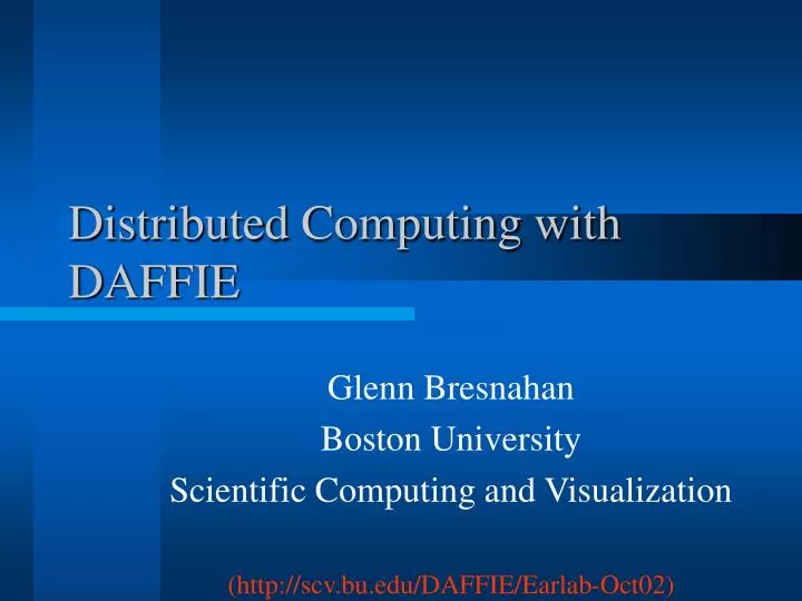 distributed computing with daffie
