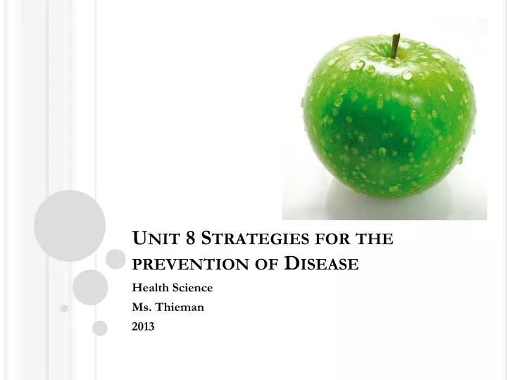 unit 8 strategies for the prevention of disease