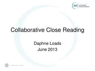 Collaborative Close Reading