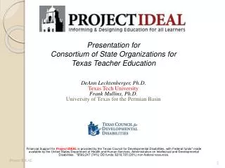 Presentation for Consortium of State Organizations for Texas Teacher Education