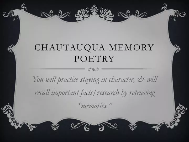 chautauqua memory poetry