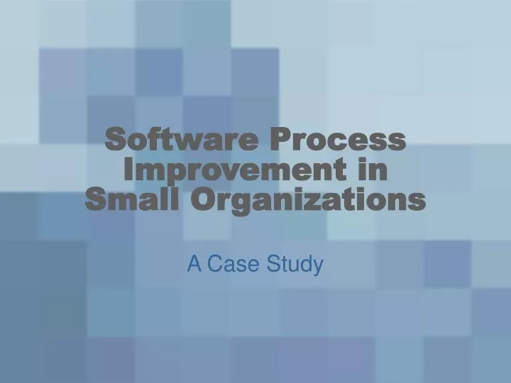 software process improvement in small organizations