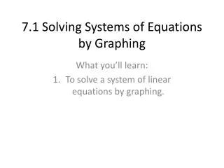 7 1 solving systems of equations by graphing