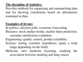 The discipline of statistics: