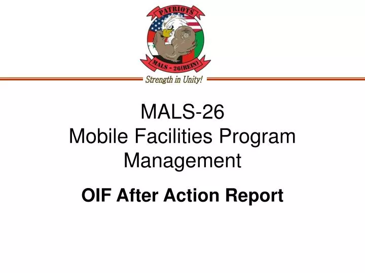 mals 26 mobile facilities program management