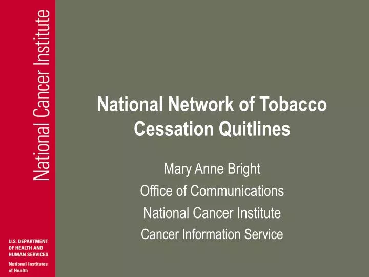 national network of tobacco cessation quitlines