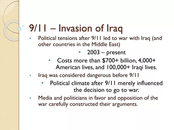 9 11 invasion of iraq
