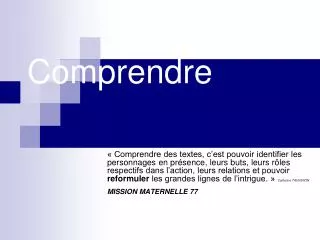 comprendre