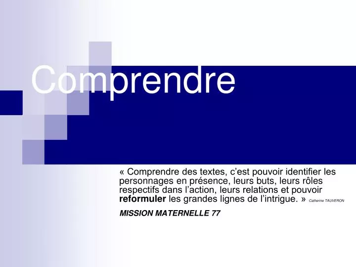 comprendre