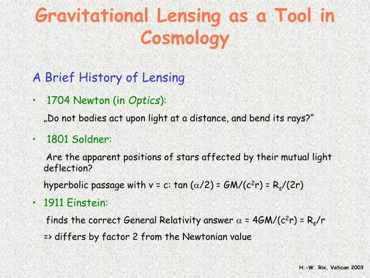 gravitational lensing as a tool in cosmology