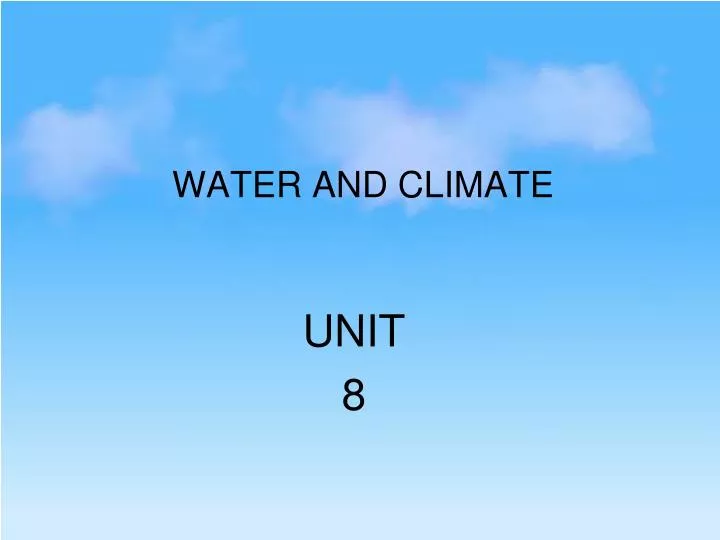 water and climate