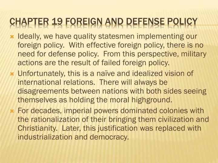 chapter 19 foreign and defense policy