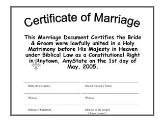 Certificate of Marriage