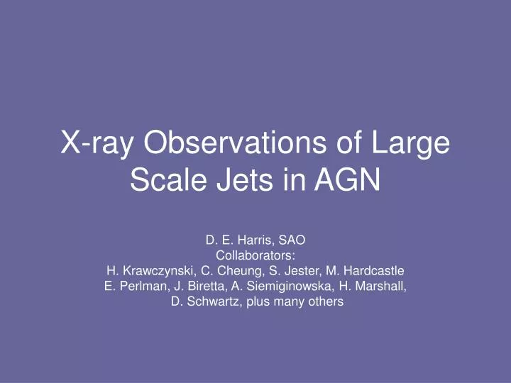 x ray observations of large scale jets in agn