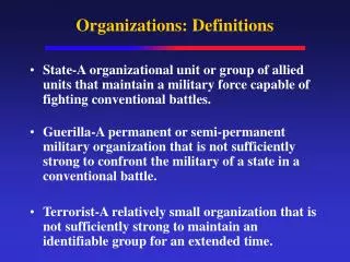 Organizations: Definitions