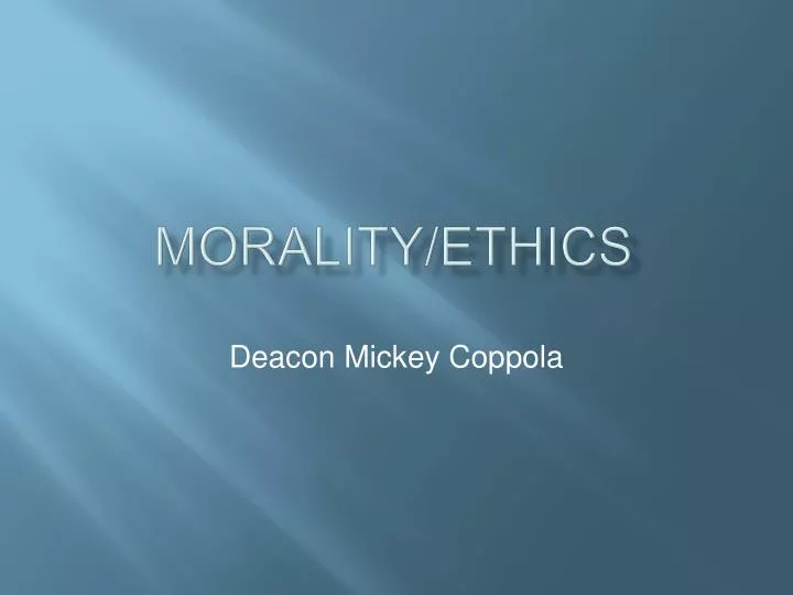 morality ethics