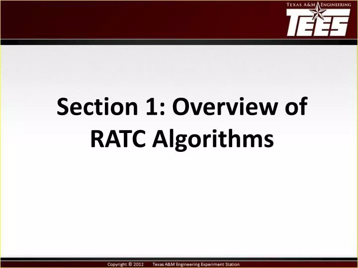 section 1 overview of ratc algorithms