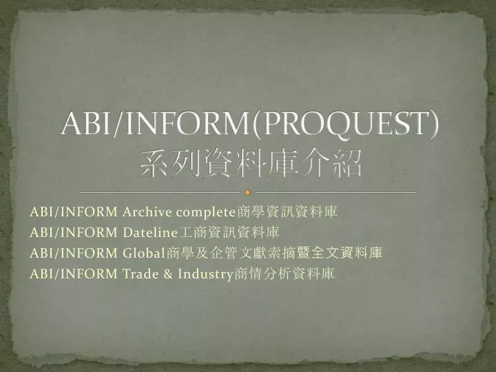 abi inform proquest