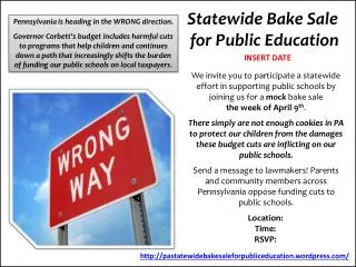 Statewide Bake Sale for Public Education