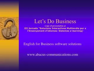 English for Business software solutions abacus-communications