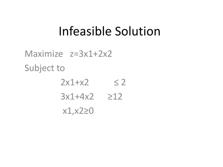 infeasible solution