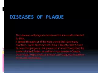 Diseases of Plague