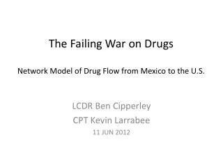 The Failing War on Drugs Network Model of Drug Flow from Mexico to the U.S.