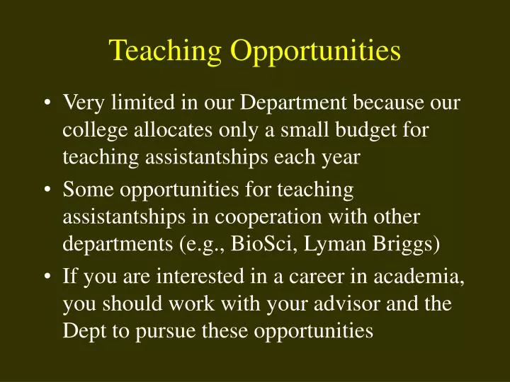 teaching opportunities