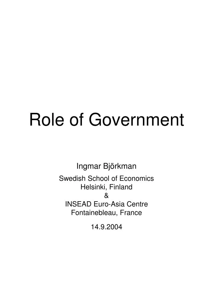 role of government