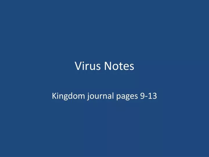 virus notes