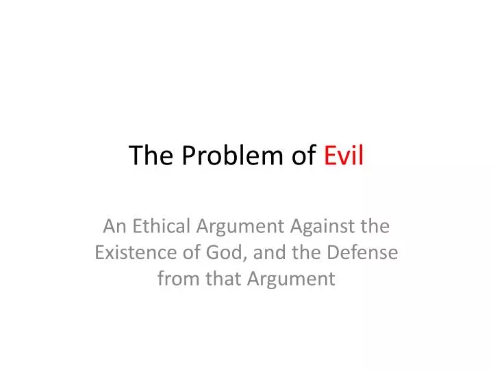 the problem of evil