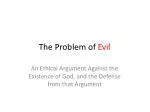 The Problem of Evil: An Ethical Evaluation - slide 1