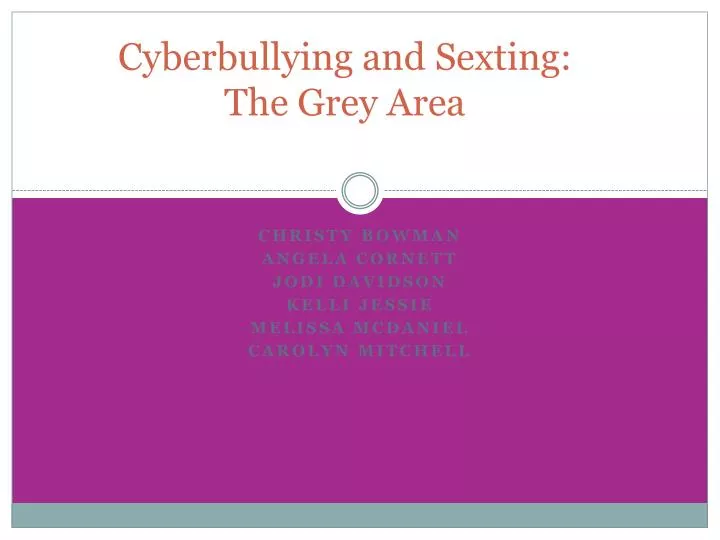 cyberbullying and sexting the grey area