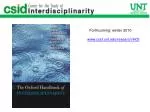 Exploring Interdisciplinarity: A Handbook for Researchers and Students - slide 1