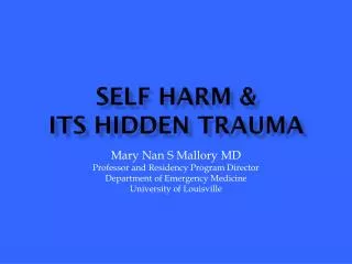 Self harm &amp; its hidden Trauma