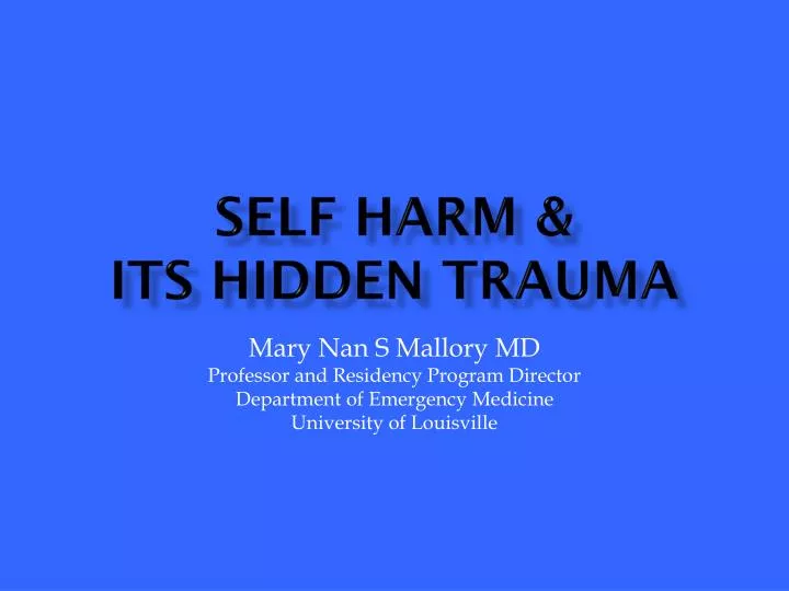 self harm its hidden trauma
