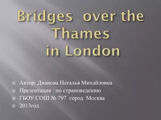 Bridges over the Thames in London