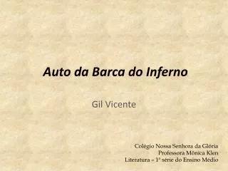 A Divina Comédia - Travessia do Rio Estige - Disciplina - Lingua