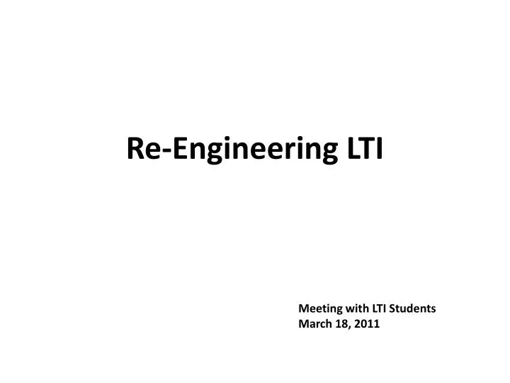 re engineering lti