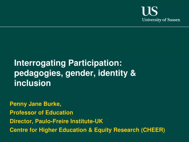 interrogating participation pedagogies gender identity inclusion