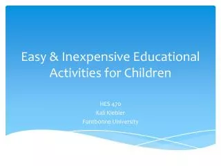 Easy &amp; Inexpensive Educational Activities for Children