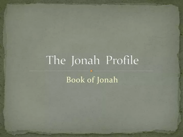 the jonah profile