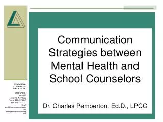 Communication Strategies between Mental Health and School Counselors