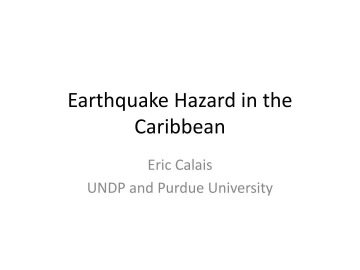 earthquake hazard in the caribbean
