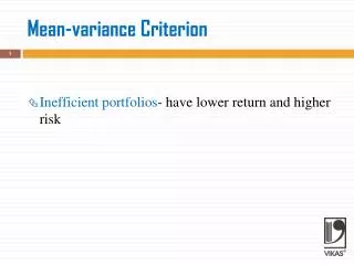 Mean-variance Criterion