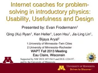 Internet coaches for problem-solving in introductory physics: Usability, Usefulness and Design