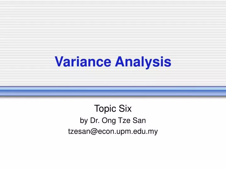 variance analysis