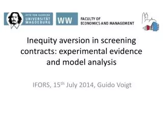 Inequity aversion in screening contracts: experimental evidence and model analysis