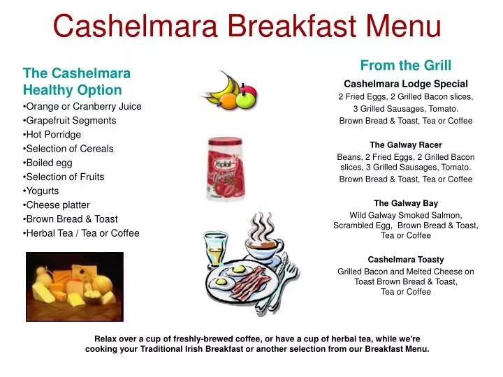 cashelmara breakfast menu
