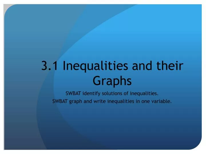 3 1 inequalities and their graphs